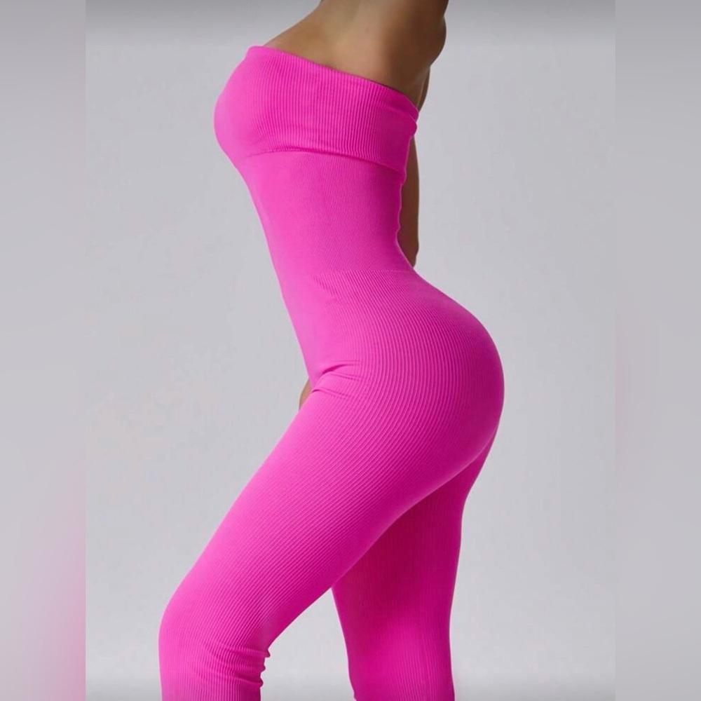 Trendy Boutique Hot Pink Strapless Jumpsuit - Picture 4 of 5
